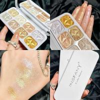 8 Colors Glitter Highlighter Face Contour Blush Palette Body Shimmer Makeup Illuminator Highlight Brighten Cosmetics Powder U4X7