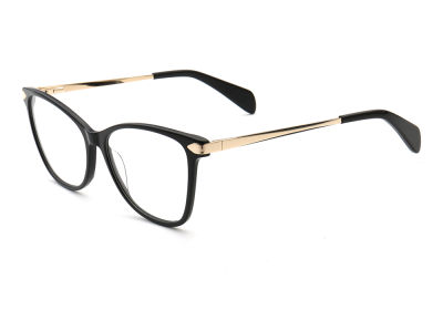 Women Cat eye Optical Eyeglass Frames for Women Metal Glasses Frame Round Retro Blue Brown Leopard Print Prescription Spectacles