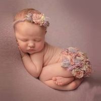 Newborn Photography Props Baby Accessories Headband Round Flower Pad Set Photo Studio Taking Fotografia Babies Souvenirs Sets  Packs