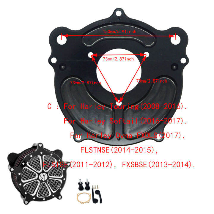 รถจักรยานยนต์-cnc-air-cleaner-intake-filter-สีแดงสำหรับ-harley-touring-roadking-flhtc-flht-2008-2016-rsd-harley-xl-sportster-2004-up