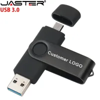 USB JASTER 3.0แฟลชไดรฟ์ USB แฟลช USB โลหะไดรฟ์ปากกา OTG 16GB Pendrive 2 In 1 USB ไมโคร USB แท่ง32GB 64GB U Disk โลโก้ที่กำหนดเองฟรี128GB