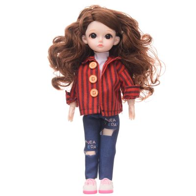 Fashion Kawaii Baby Mini Joint Dolls 30 cm 16 BJD Doll Full Set Princess Female Body Curly Hair Action Figure Toys For Girls