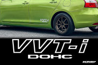 สติกเกอร์ติดรถยนต์  " VVTI-DOCH " ใช้ติดรถ toyota vios yaris หรือเครื่องเบนซิลอื่นๆของ toyota สติกเกอร์