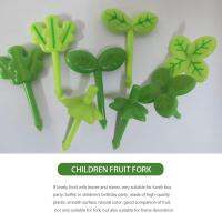 Leaf Shapes Fruit Forks Kids Plastic Cartoon Fruit Fork V5W8