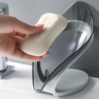 Leaf Shape Soap Box Drain Soap Holder Box Suction Cup Soap Dish For Bathroom Shower Toilet Shower Non-slip Drain Soap Case