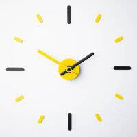 On-Time wall clock นาฬิกาไม่เจาะผนัง v2m ดำเหลือง ขนาดติดตั้ง 56 Cm. นาฬิการางวัลออกแบบ