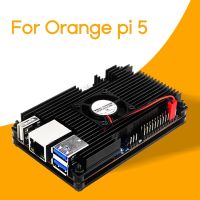 เคสอะลูมิเนียมสำหรับ Orange Pi 5,ป้องกันสำหรับเปลือกหุ้มสำหรับ Pi 5ที่คลุมอ่างความร้อนพร้อมพัดลมทำความเย็น