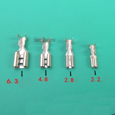 50PCs 6.3mm 4.8mm 2.8mm 2.2mm Crimp Terminal Female Spade Connector