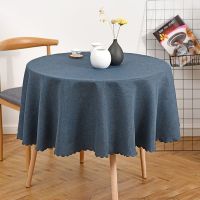 【cw】 Solid Color Round Table Cloth Cotton Linen Elegant Hotel Party Wedding Tablecloth Banquet Dining Coffee Table Cover Decoration ！