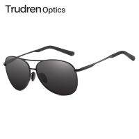 Trudren Unisex Classic Pilot Sunglasses Flat Top Metal Frame Sunglases Polarized Men Aviation Sun Glasses for Driving 1097