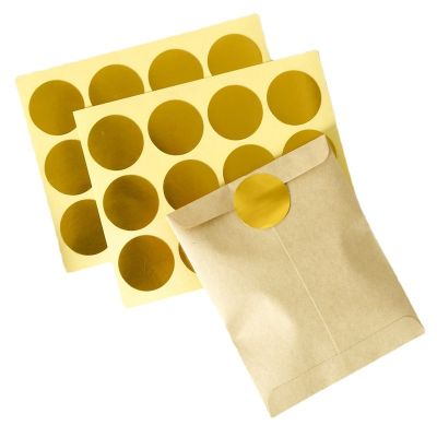 【LZ】 Gold Stickers Round Heart Shaped Paper Sticker Gift Bags Boxes Seal Labels Wedding Birthday Christmas Party Packaging Supplies
