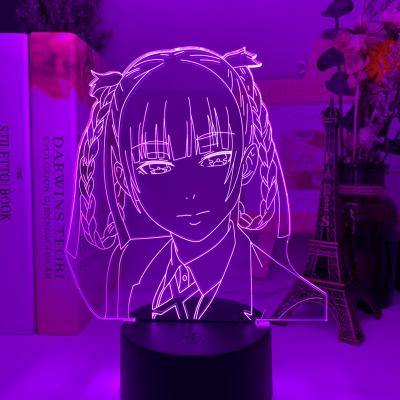 3D Kakegurui Compulsive Gambler Kirari Momobami LED Night Light for Bedroom Decor Nightlight Birthday Gift Anime Lamp Kakegurui