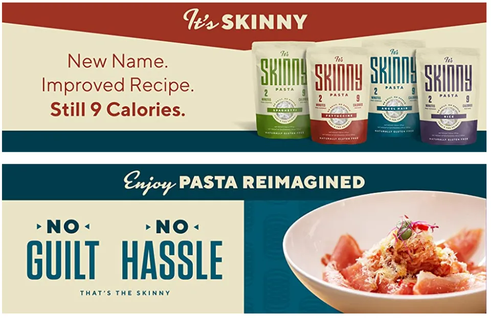 Its Skinny Variety Pack Healthy, Low Calorie, Low-Carb Konjac Pasta Fully  Cooked and Ready to Eat Gluten Free, Vegan, Keto and Paleo-Friendly (6-Pack)