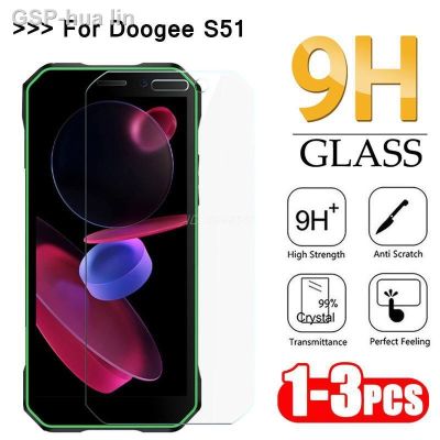 ►☂3-1 Peças De Vidro Temperado Para Doogee S51 S 51 Pelicula 9H Hd Claro Protetor Pro 6.0 Filme Smartphone