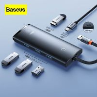 ตัวแยกสัญญาณเครือข่ายสองทางตัวแยกสัญญาณตัวขยาย USB จาก Baseus ตัวแปลงอินเทอร์เฟซด็อกต่อขยาย Typec สำหรับคอมพิวเตอร์โน้ตบุ๊ก