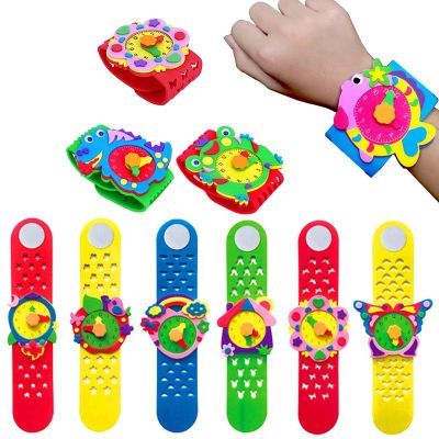 นาฬิกาสำหรับเด็ก2/5/8ชิ้นแบบทำมือนาฬิกา3D ทำด้วยมือวัสดุนาฬิกาข้อมือเก๋ๆการเรียนรู้ของเด็กของเล่นของขวัญ