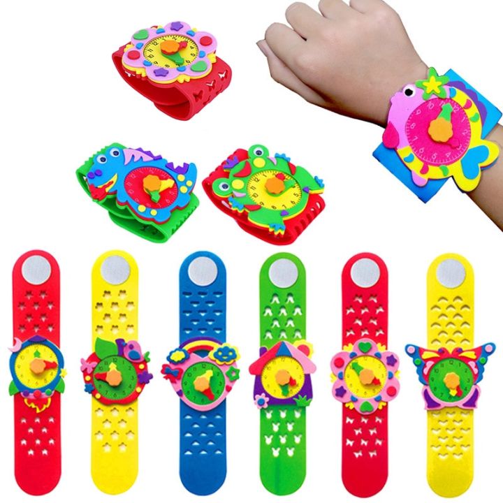 นาฬิกาสำหรับเด็ก2-5-8ชิ้นแบบทำมือนาฬิกา3d-ทำด้วยมือวัสดุนาฬิกาข้อมือเก๋ๆการเรียนรู้ของเด็กของเล่นของขวัญ