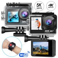 แอ็กชันกล้องถ่ายรูปความละเอียดสูงมาก4K 60FPS 5K 30FPS WiFi 2.0 "หมวกกล้องกันน้ำใต้น้ำกล้องบันทึกภาพวิดีโอกล้องเพื่อการกีฬากลางแจ้ง