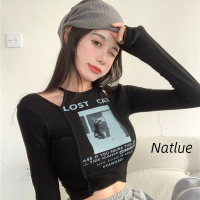 Natlux เสื้อแขนยาวผญ เสื้อคลุมหญิง เสื้อกันหนาว ผญ เสื้อสเวตเตอร์ เสื้อไหมพรมผญ เสื่อฮู้ดหญิงคู่ เสื้อแขนยาวหลวม 2023 ใหม่ WMY2390VTT 37Z230913