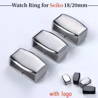 }:“{》แหวนหัวเข็มขัดเหล็กสแตนเลส316L สำหรับสายซิลิโคน Seiko 18มม. 20มม. ตัวจับห่วงยึดพร้อมอุปกรณ์เสริมสำหรับนาฬิกาโลโก้