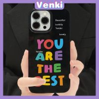 VENKI - สำหรับ iPhone 11 เคสไอโฟนสีดำเคสนิ่ม TPU มันวาวกันกระแทกป้องกันกล้องสีที่น่าสนใจภาษาอังกฤษเข้ากันได้กับ iPhone 14 13 Pro max 12 Pro Max xr xs max 7 8