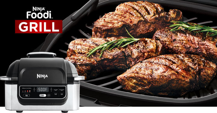 Ninja AG301 Foodi 5-in-1 Indoor Electric Grill with Air Fry, Roast