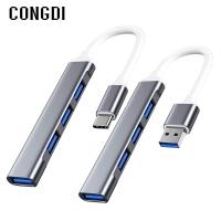 [HOT HAIXWLXKWW 589] 4 Port HUB USB 3.0 Type C Splitter Adapter สำหรับ13 15 HUAWEI Accessories Type