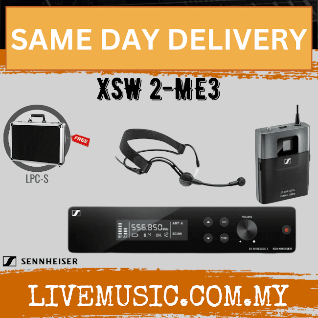 Sennheiser XSW 2ME3 Wireless Headworn Microphone System with Gator GM