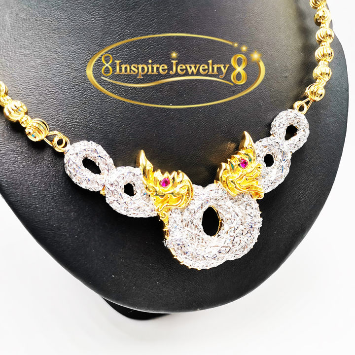 inspire-jewelry-ชุดเซ็ทสร้อยคอพลอยไพลินล้อมเพชร-และต่างหู-เข้าเซ็ท-ลายตามที่โชว์-ลายโบราณ-อนุรักษ์ไทย-สวยงามมาก-ปราณีต-ฝังหนามเตย-งานจิวเวลลี่ทั้งหมด-ใช้ตกแต่งเสื้อผ้าไทย-ชุดไทย-ผ้าสไบ-หรือใส่ประดับ-ผ