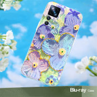 NORVIK ใหม่เคสนิ่ม TPU พลอยเทียมลายดอกไม้หรูหราไฟฉายหลอดยูวีใหม่เคสโทรศัพท์ขอบตรงโปร่งใสที่ครอบสำหรับ Xiaomi POCO Redmi Note Mi 13 12 12C 12T 11 11S 10 A1 A2 F5 K60 M5S M4 M3 X4 F3 C40 lite Pro Plus 4G 5G NE N4-1