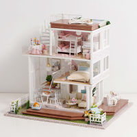 Kids Toys Diy Dollhouse Assemble Wooden Miniatures Doll House Furniture Miniature Dollhouse Puzzle Educational Toys For Children