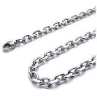 Jewelry, stainless steel necklace, silver - width 3 mm - length 48cm