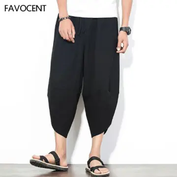 Mens casual cropped on sale trousers