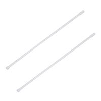 2X Spring Loaded Extendable Telescopic Net Voile Tension Curtain Rail Pole Rod Rods White 70-120cm