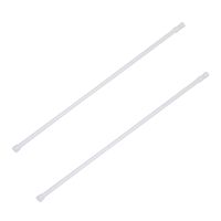 2X Spring Loaded Extendable Telescopic Net Voile Tension Curtain Rail Pole Rod Rods White 70-120cm