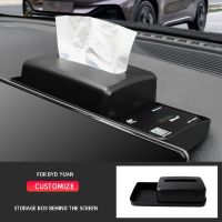 Car Navigation Screen Rear Storage Tray Hidden Tissue Box Organizer Replacement Parts Accessories Fit for BYD Atto 3 Yuan Plus 2022 2023