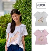 Chelsee เสื้อยืดคอกลม เด็กผู้หญิง รุ่น 237876 ลายม้า ผ้า 100%Cotton อายุ 2-10ปี เสื้อผ้าแฟชั่นเด็กโต