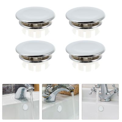 4pcs Sink Overflow Cover Trim Ring Hole Cap Basin Bathroom Round Insert Circlerings Wash Vanity Bathtub Kitchen Tidy Caps