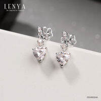 Lenya Jewelry  ต่างหู DiamondLike ทรงหัวใจ 6 มิล ประดับด้วยคิวบิคเซอร์โคเนีย คัดพิเศษ ตัวเรือนเงินแท้ ชุบทองคำขาว สวยสง่าเมื่อสวมใส่