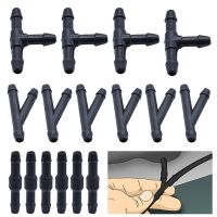 18pcs Car Spray Pipe Joint T Y I Shaped Windshield Washer Nozzle Cleaning Hose Tube Accessories