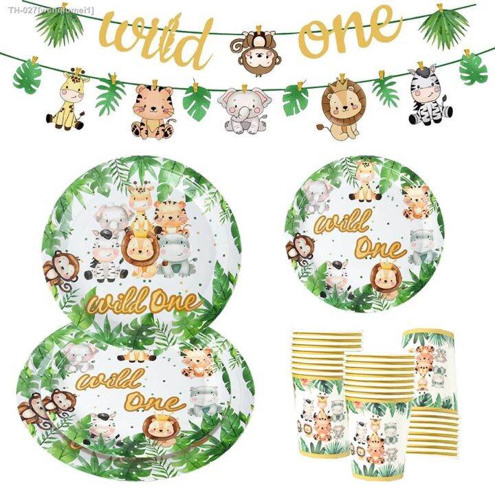 jungle-animal-tableware-wild-one-birthday-party-decoration-forest-jungle-animal-safari-theme-party-kids-boy-baby-shower-supplies