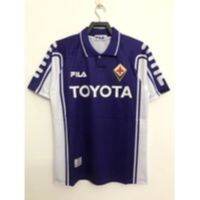 2022 2023 ล่าสุด เสื้อกีฬาแขนสั้น ลายทีมชาติฟุตบอล Fiorentina 1999 99 Fiorentina ชุดเหย้า สีฟ้า สไตล์วินเทจ คลาสสิก เรโทร