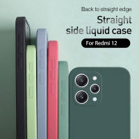 เคสยางซิลิโคนแบบบางสำหรับ Redmi 12 4G 5G กันกระแทกทรงสี่เหลี่ยมฝาครอบป้องกันยางเจลใส่ผมพร้อมแผ่นรองชั้นในไมโครไฟเบอร์เนื้อนุ่ม