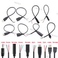 Wire Micro USB 2.0 Type-C AUX Mono Connector Power Supply Extension Cable Charger Male to Female 2-pin 4-pin Data Line YB23TH