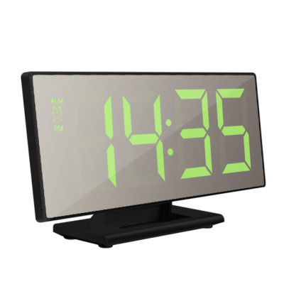 【Worth-Buy】 นาฬิกากระจกนาฬิกาดิจิตอลแบบ Led แบบมัลติฟังก์ชันจอแสดงเวลากลางคืนหลอดไฟแอลซีดีตั้งโต๊ะ Deskreloj Despertador สาย Usb