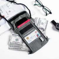 1 Pcs Waterproof RFID Nylon Storage Bag Travel Document Card Passport Bag Neck Wallet Money Document Card Passport Pouch Card Holders