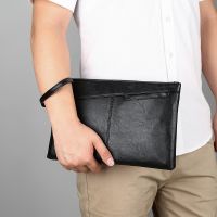 2022 new Fashion Leather Mens Clutch Bag Handbag Brand PU Leather Bag Classic Black Large Capacity Envelope Bag