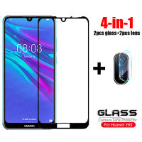 4-in-1 For Glass Y6S Tempered Glass Y5 Y6 S Y9S Y9a Y7a Camera Lens Screen Protector Full Cover Glass for Y6S 2020