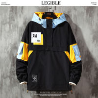 LEGIBLE 2020 Spring Autumn Patchwork Hoodies Mens Pockets Sweatshirts Hooded Hoodie Male Hip Hop Korean Loose Pullover