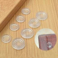 10pcs Round Shape Glass Table Non-slip Soft Grip Pad Transparent Silicon Soft Rubber Fixed Tempered Glass Furniture Accessories